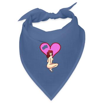 Sex Liebe Domina Stripperin Erotik nackte Frau - Bandana Dreieckstuch - Taubenblau - Vorne