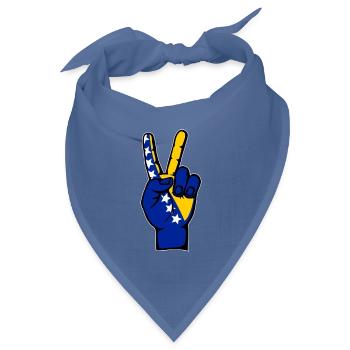 Bosnien Flagge Frieden Victory Symbol - Bandana Dreieckstuch - Taubenblau - Vorne