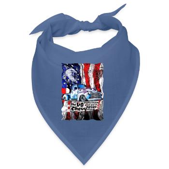 V8 Chevy Truck Patriotik - Bandana Dreieckstuch - Taubenblau - Vorne