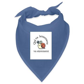 Wer langsam geht, geht sicher - Bandana Dreieckstuch - Taubenblau - Vorne