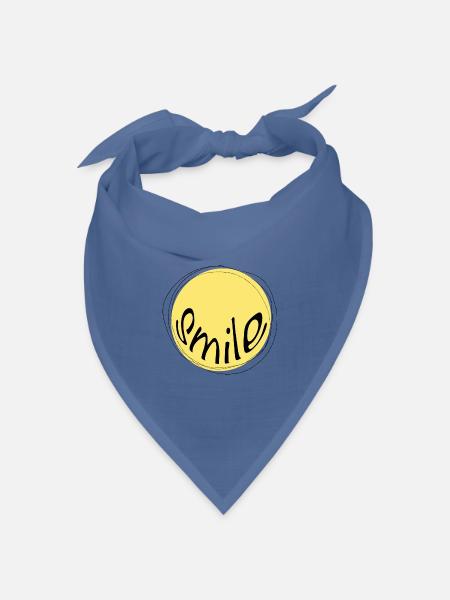 Sonniges Lächeln Kreis - Bandana Dreieckstuch - Taubenblau