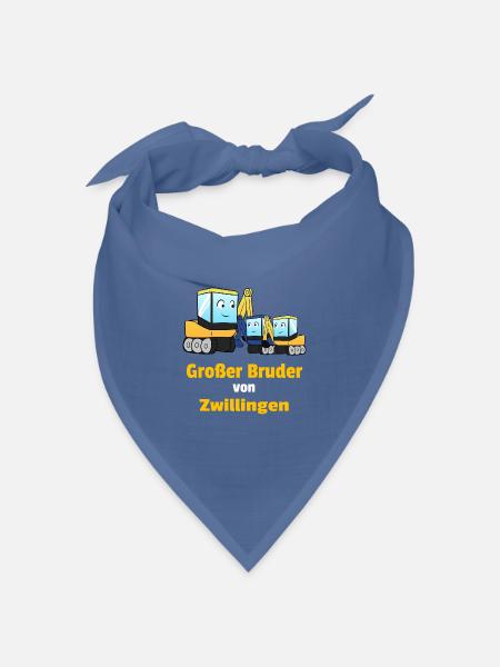 Großer Bruder Von Zwillingen Bagger Nachwuchs - Bandana Dreieckstuch - Taubenblau