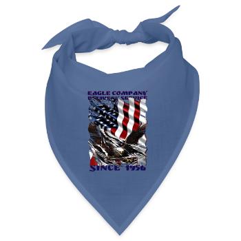 Adler über US-Flagge im Americana-Stil - Bandana Dreieckstuch - Taubenblau - Vorne