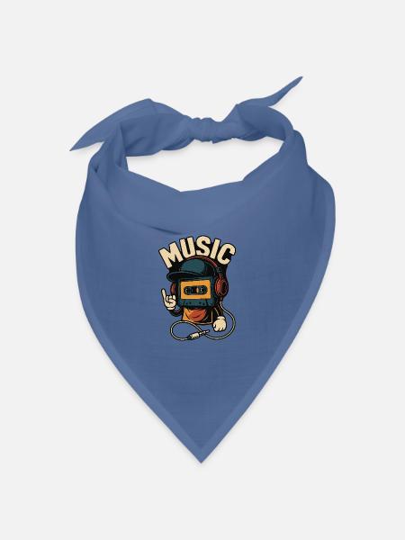 Musik - Bandana Dreieckstuch - Taubenblau