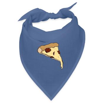 Pizza - Bandana Dreieckstuch - Taubenblau - Vorne