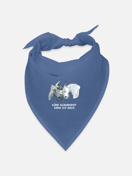 Kühe Schubsen? Kann ich auch. - Bandana Dreieckstuch - Taubenblau