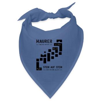 Maurer Hochbau Steinmetz - Bandana Dreieckstuch - Taubenblau - Vorne