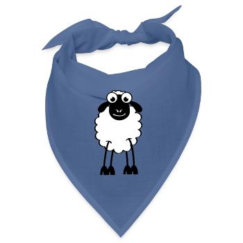 Schafe, weiße oder schwarze Schafe. Träumen oder schlafen - Bandana Dreieckstuch - Taubenblau - Vorne