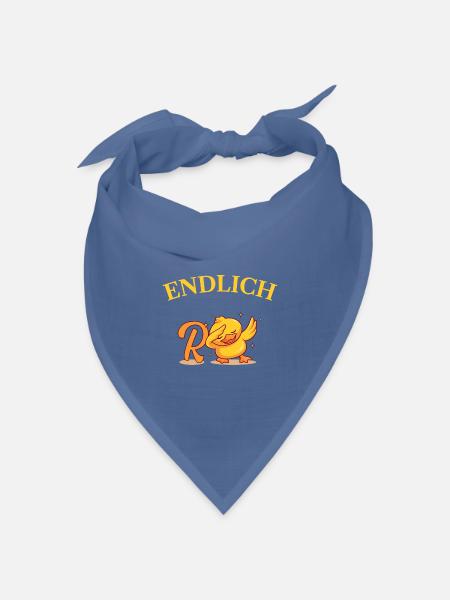 Endlich Rente Humor Ente Geschenk - Bandana Dreieckstuch - Taubenblau