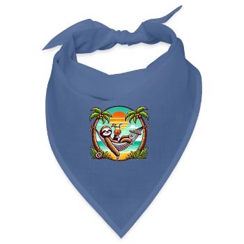 Faultier in der Hängematte - Bandana Dreieckstuch - Taubenblau - Vorne