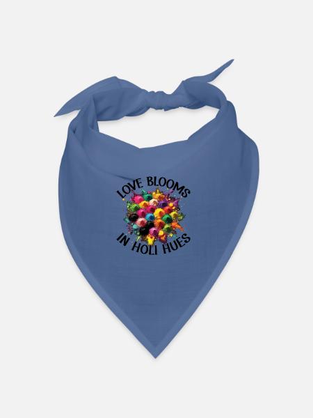Happy Holi Grüße Hinduismus Indisches Fest - Bandana Dreieckstuch - Taubenblau