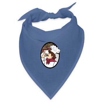Pfeffriger Pastakoch Trattoria - Bandana Dreieckstuch - Taubenblau - Vorne