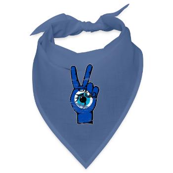 Nazar Frieden Victory Symbol used - Bandana Dreieckstuch - Taubenblau - Vorne
