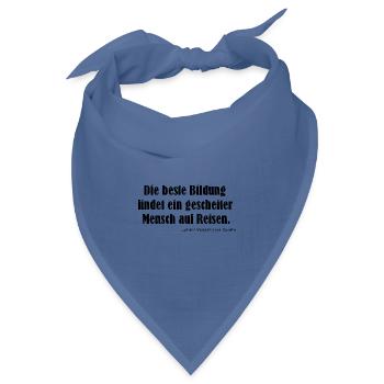 Beste Bildung - Reisen - Bandana Dreieckstuch - Taubenblau - Vorne