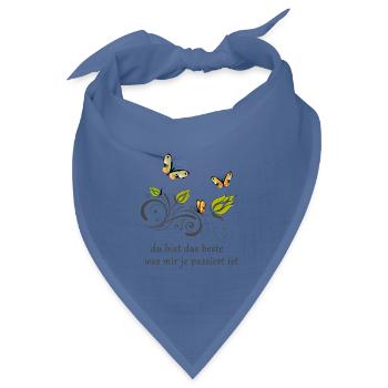 du bist das beste was mir je passiert ist - Bandana Dreieckstuch - Taubenblau - Vorne