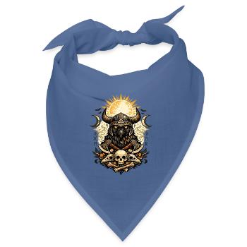 Rabenkrieger-Sonnenkranz - Bandana Dreieckstuch - Taubenblau - Vorne
