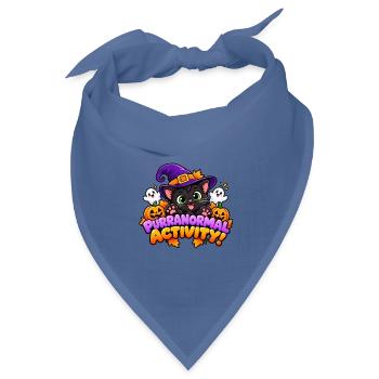 Purranormale Aktivität! - Süße Halloween-Katze - Bandana Dreieckstuch - Taubenblau - Vorne