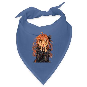 Der Schrei im Anime-Stil - Bandana Dreieckstuch - Taubenblau - Vorne