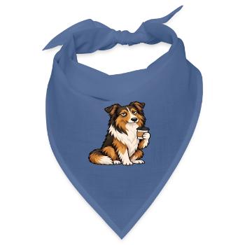 Collie Colliebesitzer Collieliebhaber Colliehalter - Bandana Dreieckstuch - Taubenblau - Vorne