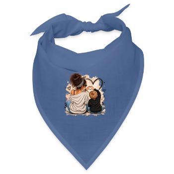 Herzverbindung Mutter und Kind - Bandana Dreieckstuch - Taubenblau - Vorne