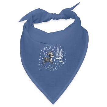 Rentier Schnee reindeer ugly Christmas Weihnachten - Bandana Dreieckstuch - Taubenblau - Vorne