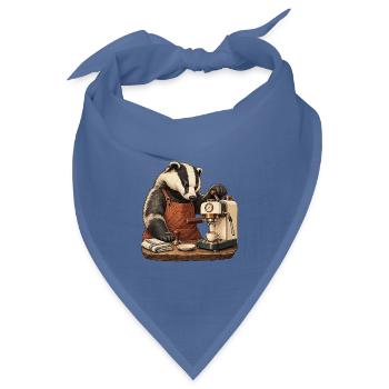 Heimbarista Dachs – Espresso ist Chefsache - Bandana Dreieckstuch - Taubenblau - Vorne