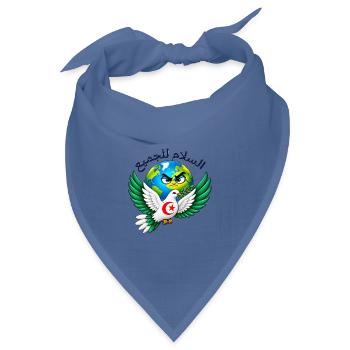 Frieden für alle – Algerien - Bandana Dreieckstuch - Taubenblau - Vorne
