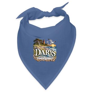 Darß Küstenlogo Nautik - Bandana Dreieckstuch - Taubenblau - Vorne