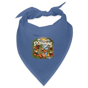 Dopamin – Rote Pandas und Natur Entspannung - Bandana Dreieckstuch - Taubenblau - Vorne