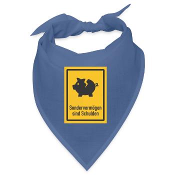 Sondervermögen sind Schulden Satire - Bandana Dreieckstuch - Taubenblau - Vorne