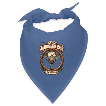 Jahrgang 1956 Nie restauriert - Bandana Dreieckstuch - Taubenblau - Vorne