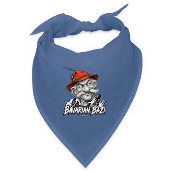 Cooles bayerisches Motiv Bavarian Bazi Portrait - Bandana Dreieckstuch - Taubenblau - Vorne