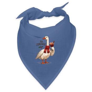 Na Zdrowie polnisches Weihnachtsgans-Design - Bandana Dreieckstuch - Taubenblau - Vorne