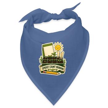 SPROUT COUNT MORNING Pflanzen - Bandana Dreieckstuch - Taubenblau - Vorne