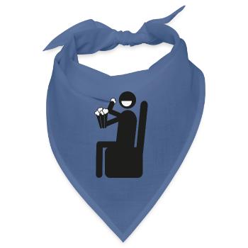 Popcorn mit einem Lächeln essen - Bandana Dreieckstuch - Taubenblau - Vorne