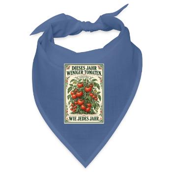 Weniger Tomaten – Vintage-Motiv für Hobbygärtner - Bandana Dreieckstuch - Taubenblau - Vorne
