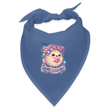 Sanftes Herz: Klare Grenzen - Bandana Dreieckstuch - Taubenblau - Vorne