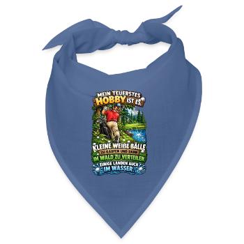 Golf im Wald: Bälle, See, Lachen - Bandana Dreieckstuch - Taubenblau - Vorne