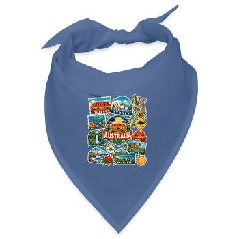 Australien Reisesticker - Bandana Dreieckstuch - Taubenblau - Vorne