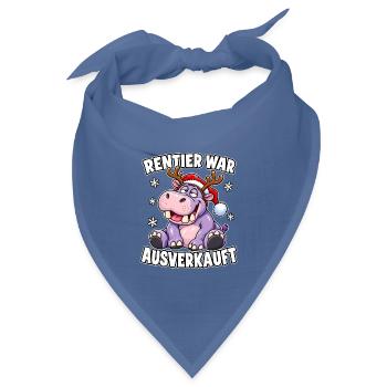 Rentier War Ausverkauft Nilpferd - Bandana Dreieckstuch - Taubenblau - Vorne