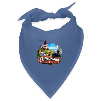 OSTFRIESLAND - Bandana Dreieckstuch - Taubenblau - Vorne