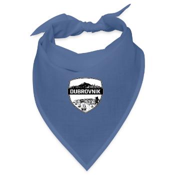 Dubrovnik Kroatien Schildwappen Altstadtgeschenk - Bandana Dreieckstuch - Taubenblau - Vorne