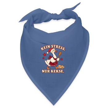 Kein Stress. Nur Kekse. – Weihnachtsgans - Bandana Dreieckstuch - Taubenblau - Vorne