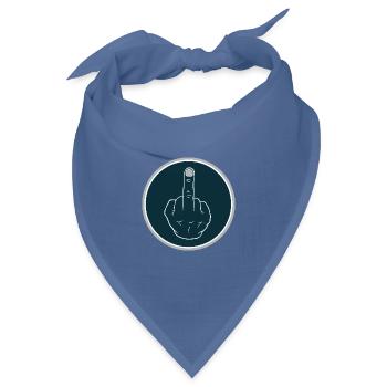Mittelfinger Zeichen - Bandana Dreieckstuch - Taubenblau - Vorne