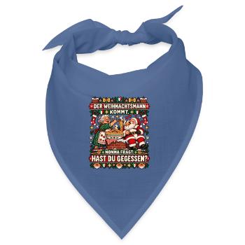 Nonna fragt den Weihnachtsmann: Hast du gegessen? - Bandana Dreieckstuch - Taubenblau - Vorne