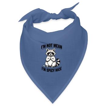 Gemütlicher Waschbär mit gefalteten Händen Würziges Spruch-Meme - Bandana Dreieckstuch - Taubenblau - Vorne