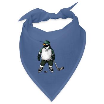 Hockey Pinguin - Bandana Dreieckstuch - Taubenblau - Vorne