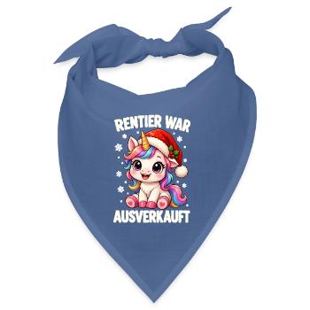 Rentier War Ausverkauft Einhorn - Bandana Dreieckstuch - Taubenblau - Vorne