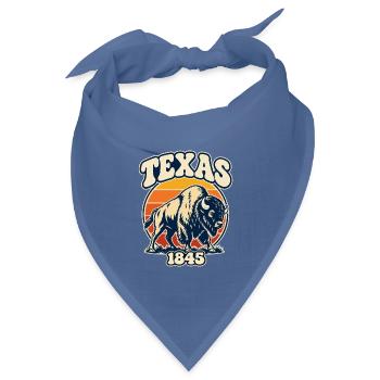 Texas Bison Sunset 1845 - Bandana Dreieckstuch - Taubenblau - Vorne