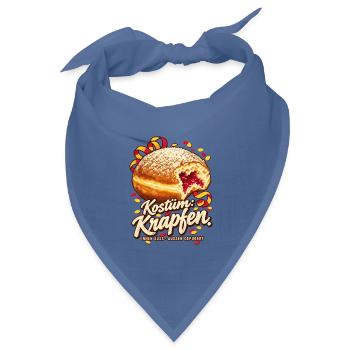 Kostüm Krapfen Fasching - Bandana Dreieckstuch - Taubenblau - Vorne